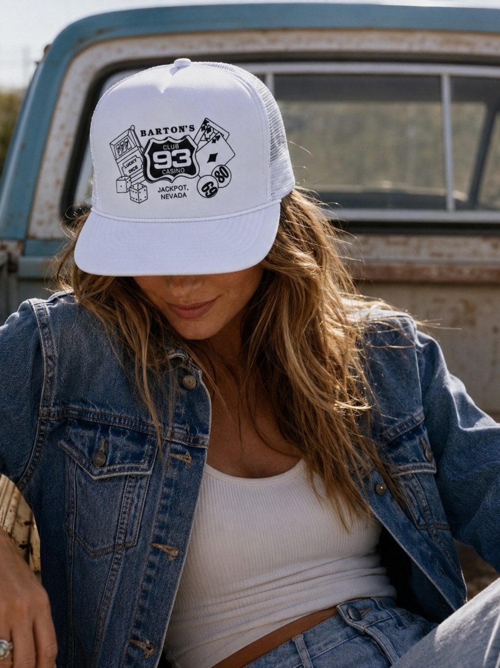 White 'Barton's Club 93' Trucker Hat
